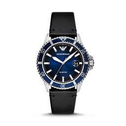 Show details for Emporio Armani Three-Hand Date Black Leather Watch AR11516 Picture of Emporio Armani Three-Hand Date Black Leather Watch AR11516