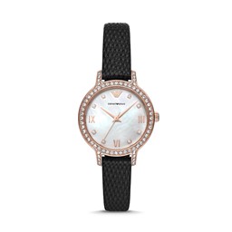 Show details for Emporio Armani Three-Hand Black Leather Watch AR11485 Picture of Emporio Armani Three-Hand Black Leather Watch AR11485