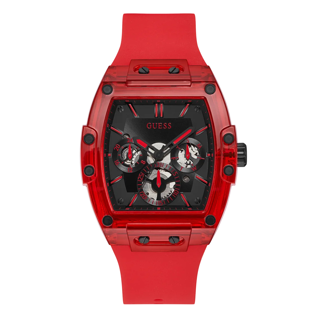 Picture of Guess Red Case Red Silicone Watch GW0203G5