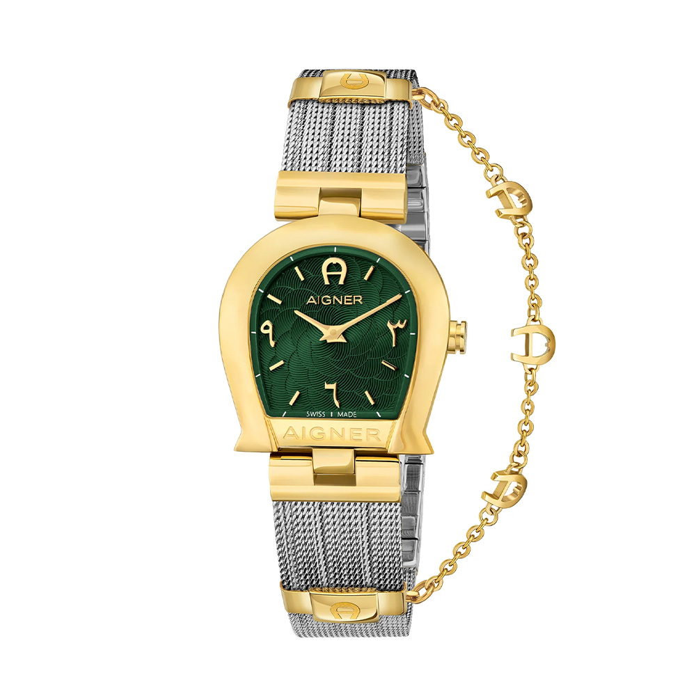Picture of Aigner Cremona Women's Green Dial Silver Gold Watch A115261