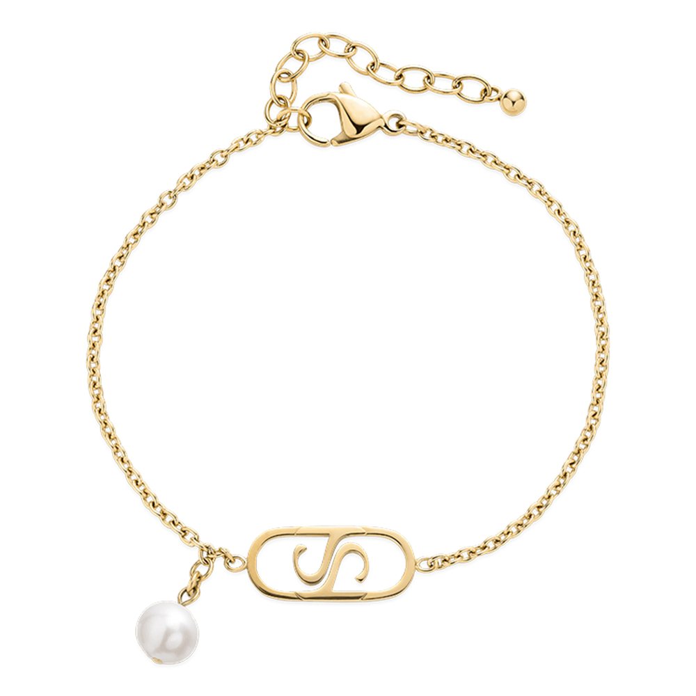 Picture of Saint Honore Oval Logo and Pearl Drop Bracelet B75 3P