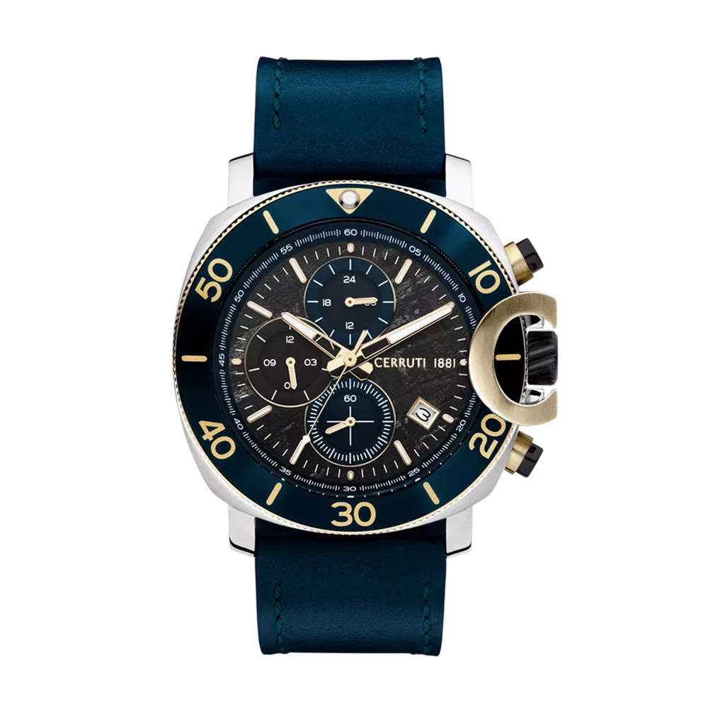 Picture of Cerruti 1881 Men's Blue Chronograph Leather Strap Watch CIWGF2224501