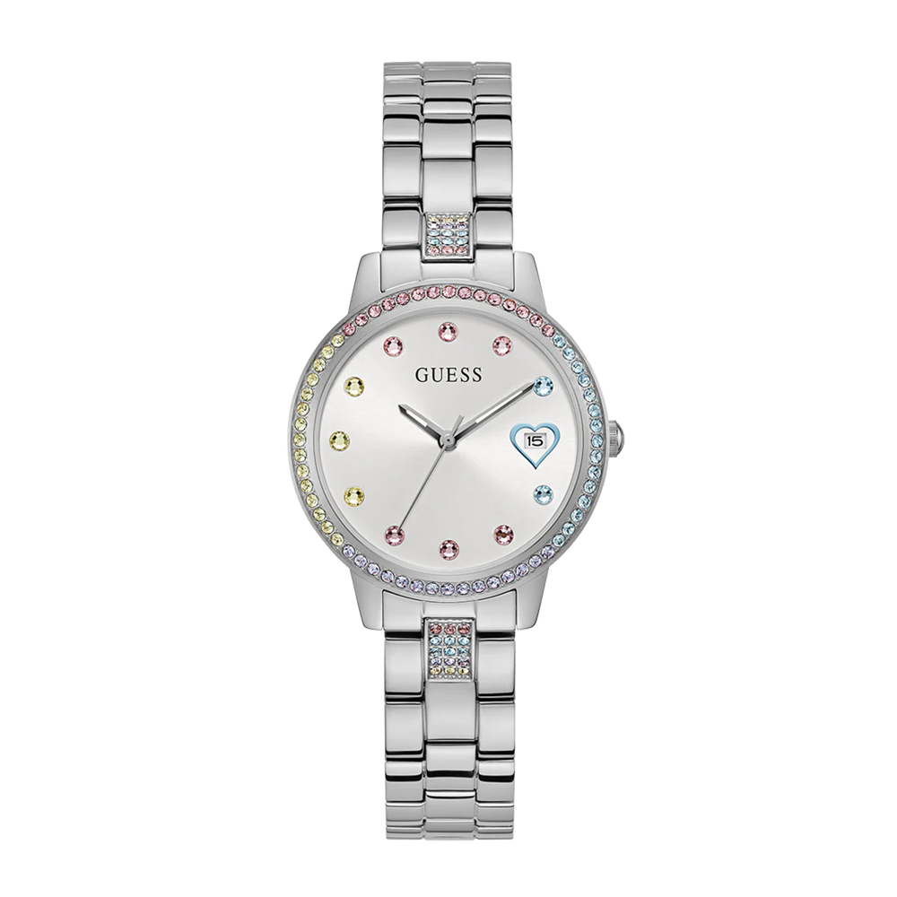 Picture of Guess Ladies Silver Tone Date Watch GW0657L1
