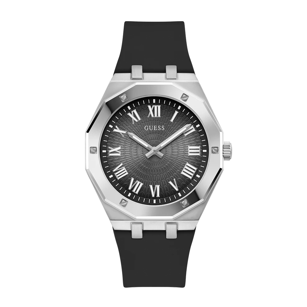 Picture of Guess Mens Black Silver Tone Analog Watch GW0663G1