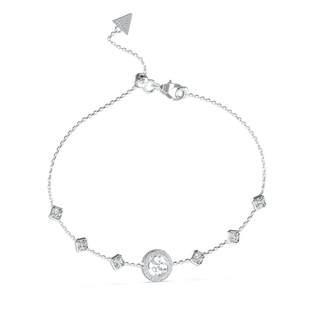 Picture of Guess Silver-Tone Heart Charm Bracelet JUBB04156JWRHT/U