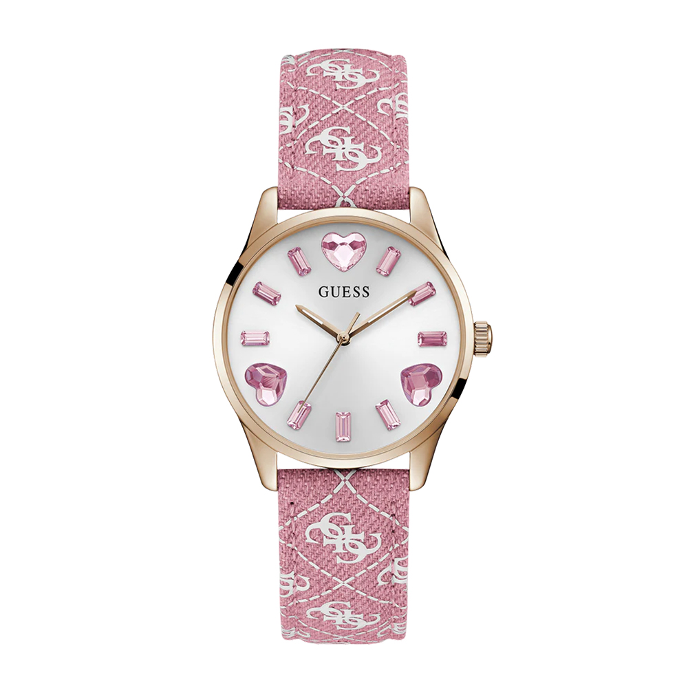 Picture of Guess Ladies Pink Rose Gold Tone Analog Watch GW0654L2