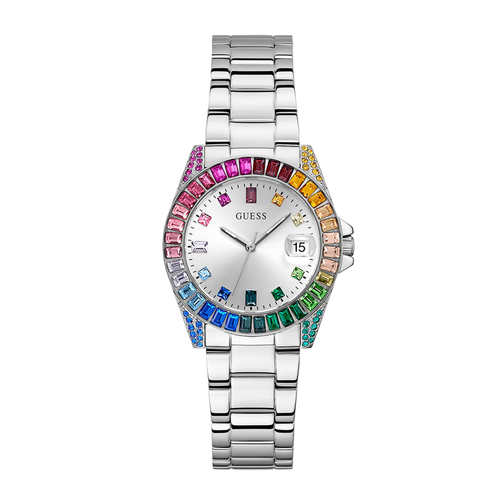 Picture of Guess Ladies Silver Tone Day/Date Watch GW0475L4