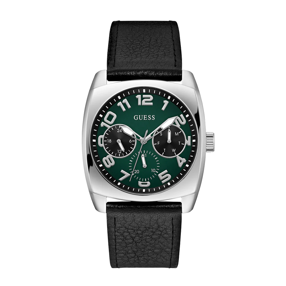 Picture of Guess Mens Black Silver Tone Multi-function Watch GW0792G1