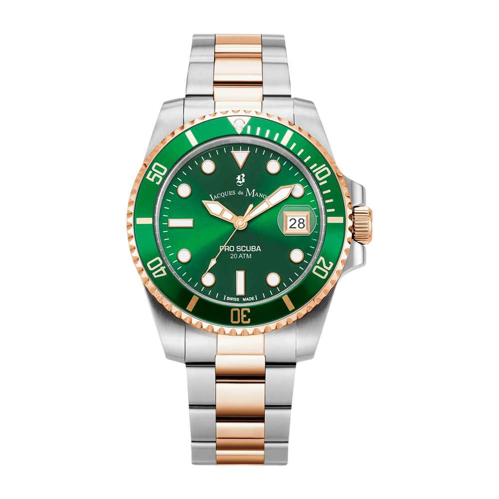 Picture of Jacques du Manoir Pro Scuba 43 Men Green Dial Watch JWG02804
