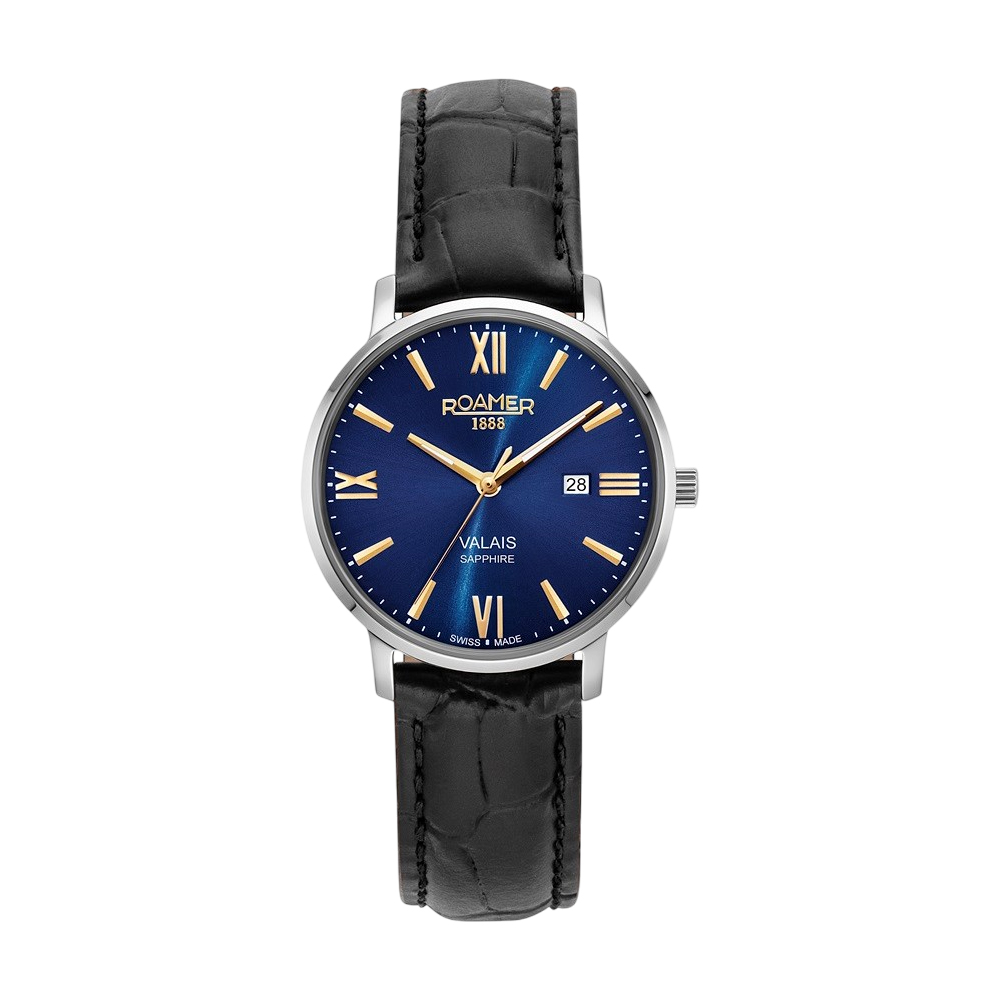 Picture of Roamer Valais Blue Dial Leather Strap Women Watch