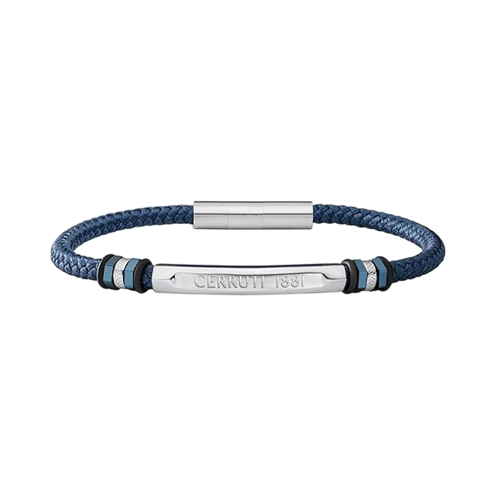 Picture of Cerruti 1881 Blue Leather Stainless Steel Bracelet CIAGB0006302