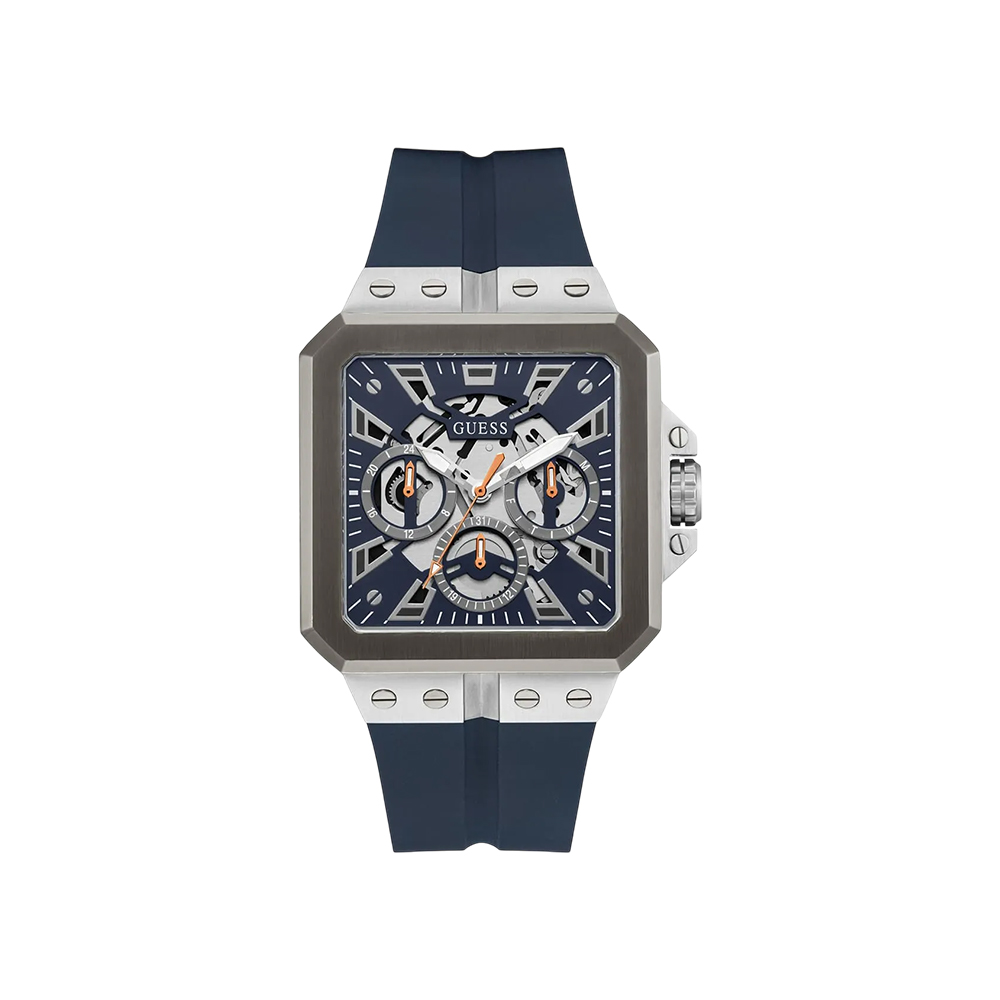 Picture of Guess Leo Blue Dial Silicone Strap Watch GW0637G1