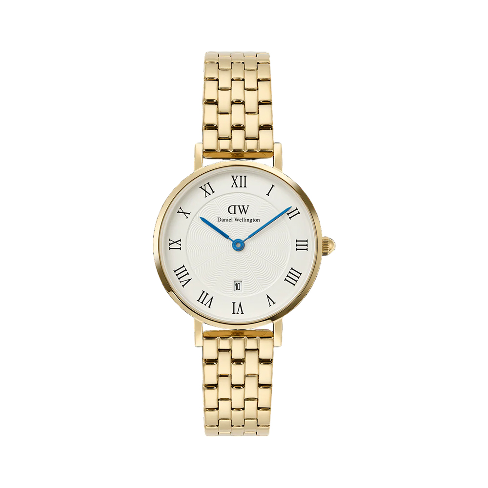 Picture of Daniel Wellington Petite Roman Numerals Date 5‑Link Gold DW00100857