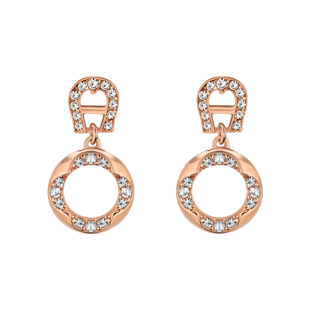 Picture of Aigner Zora Rose Gold Crystal Dangling Circle Earrings ARJLE2200503