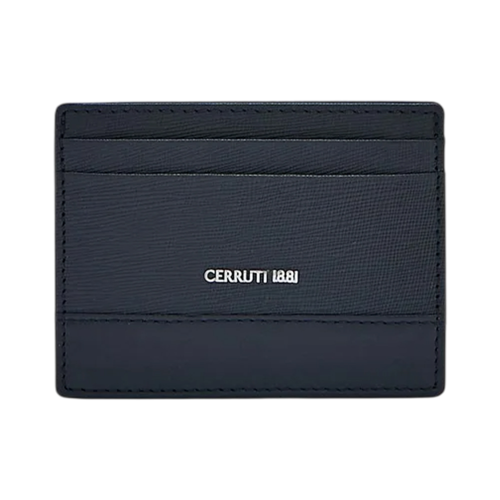 Picture of CERRUTI 1881 Navy Calf Leather Card Holder - CEPU04937M BLU