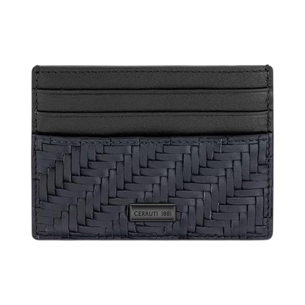Picture of CERRUTI 1881 Tessuto Navy Genuine Leather Card Case 105mm - CEPU06645M-BLU