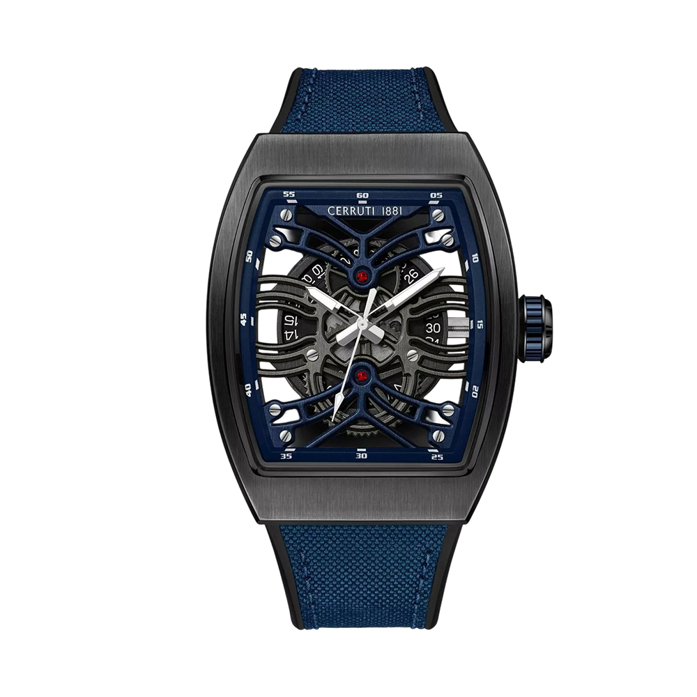 Picture of CERRUTI 1881 Calliano Men's Skeleton Blue Rubber Watch CIWGN0019505