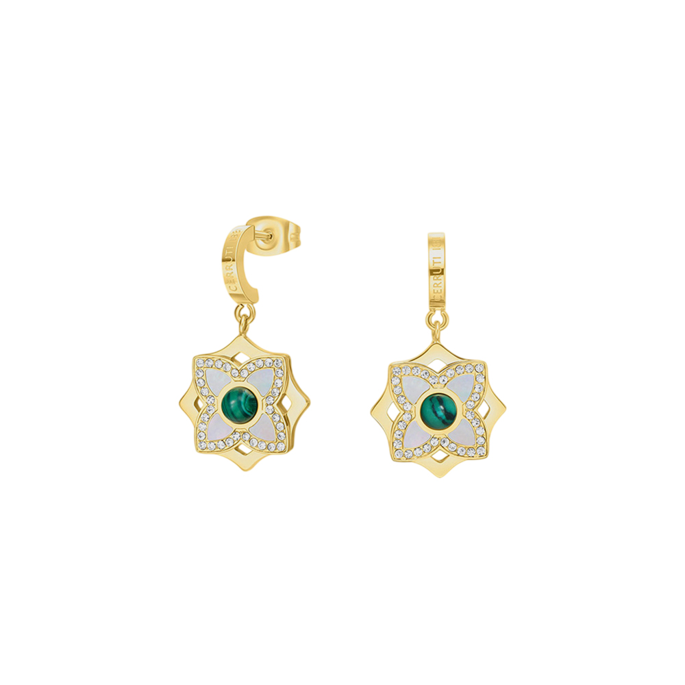 Picture of CERRUTI 1881 Ottavia Malachite Floral Pendant Drop Earrings CIJLE0011101