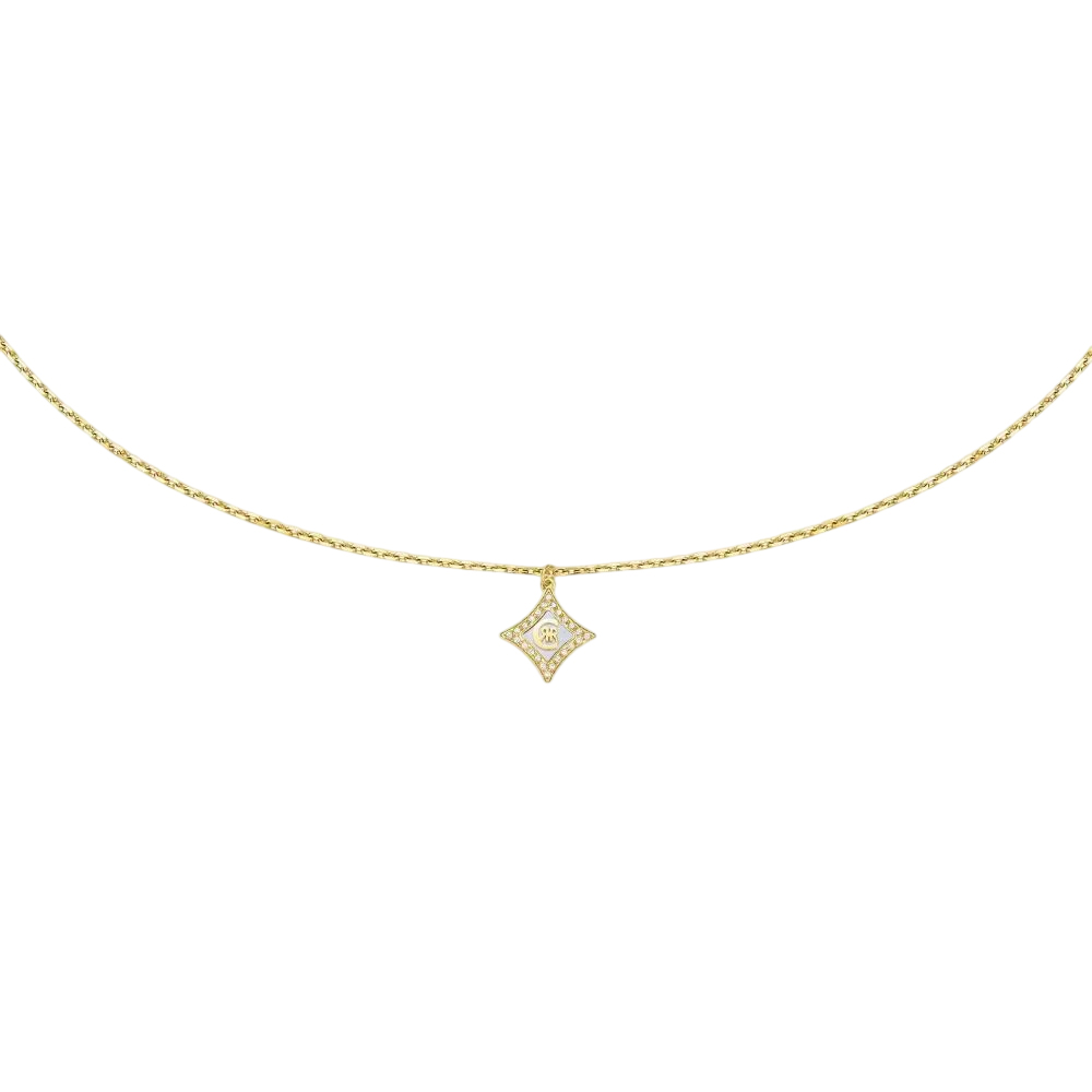 Picture of CERRUTI 1881 Silvia Gold-Plated Diamond-Shaped Mother of Pearl Necklace - CIJLN0012602