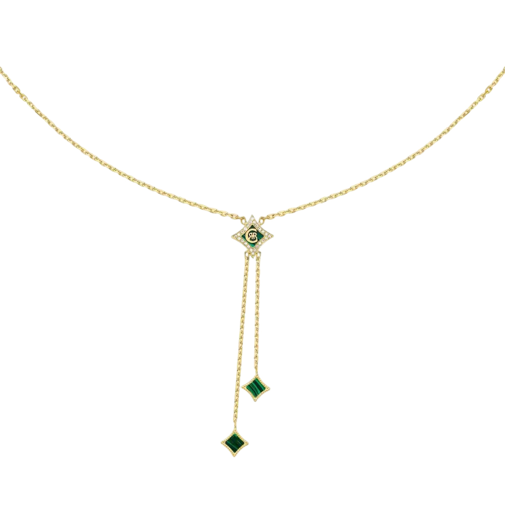 Picture of CERRUTI 1881 Silvia Gold-Plated Malachite Pendant Necklace - CIJLN0012605