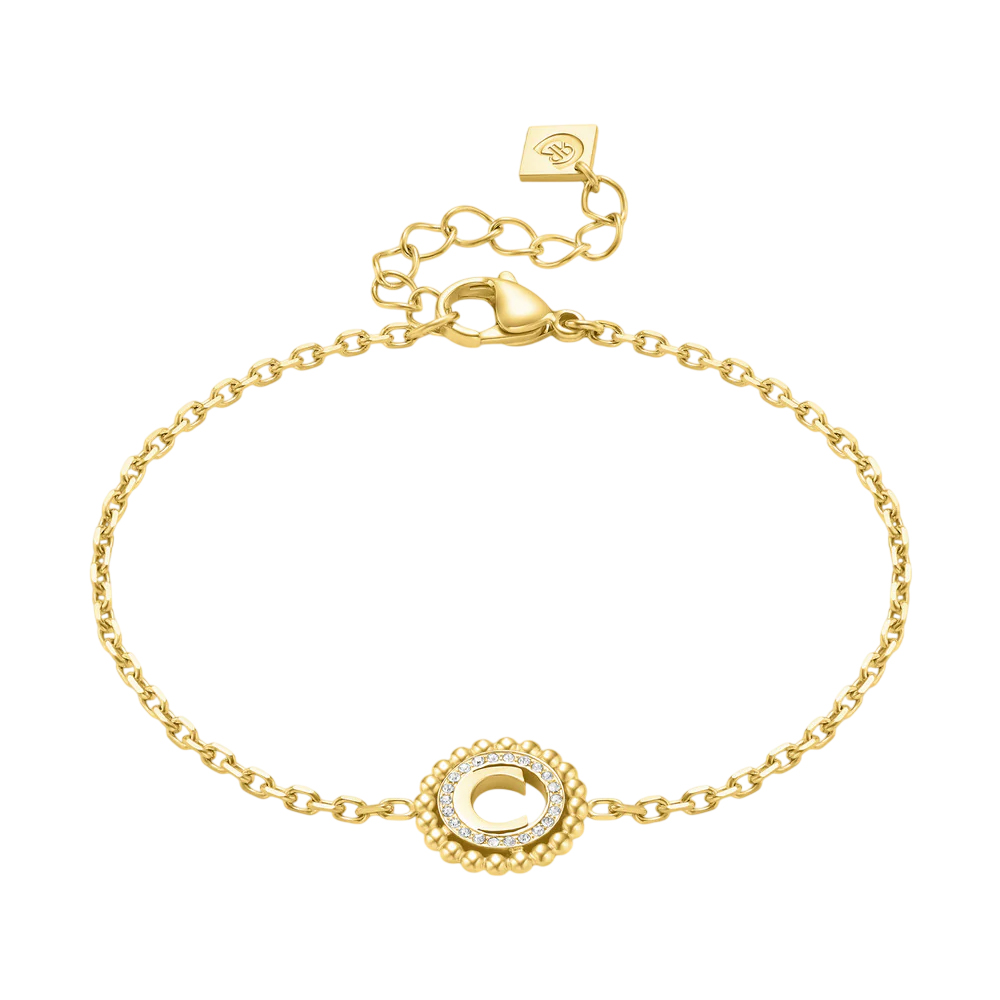 Picture of CERRUTI 1881 Bianca Gold-Plated Stainless Steel Crystal Bracelet for Women CIJLB0012201