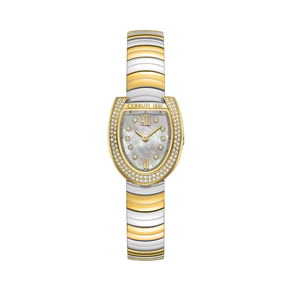 Picture of CERRUTI 1881 Lerici Women's White Mother of Pearl Gold Watch CIWLG0074102
