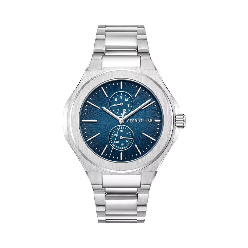 Picture of CERRUTI 1881 Lucardo Men's Blue Guilloché Dial Silver Watch CIWGK0050801