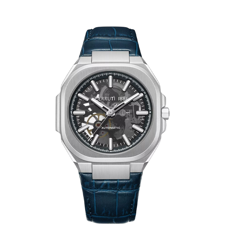 Picture of CERRUTI 1881 Contemporary Skeleton Men's Transparent Dial Navy Blue Automatic Watch CIWGE0050203