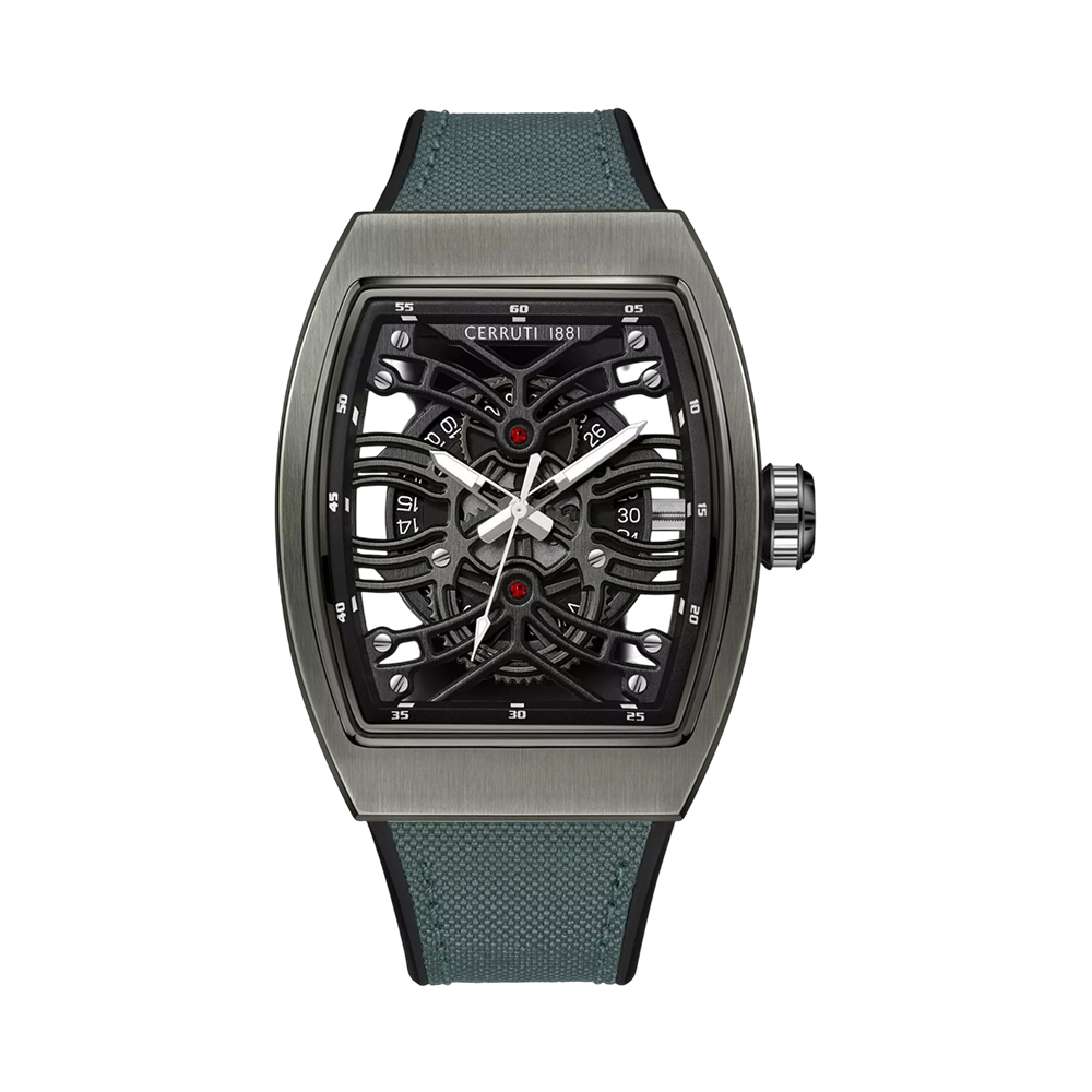 Picture of CERRUTI 1881 Calliano Men's Skeleton Gray Rubber Watch CIWGN0019502