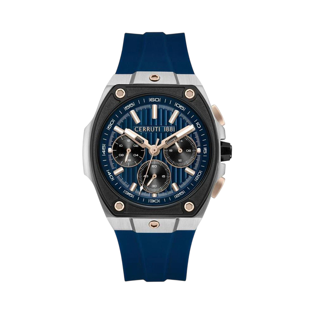 Picture of CERRUTI 1881 Cavedago Men's Blue Dial Blue Silicone Watch CIWGO0085004