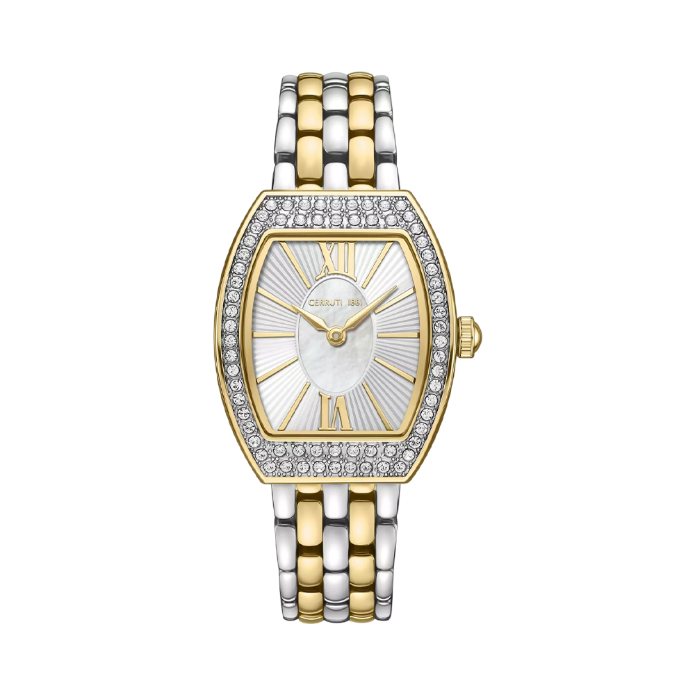 Picture of CERRUTI 1881 Calliano Women's Silver Mother of Pearl Two-Tone Watch CIWLG0086305