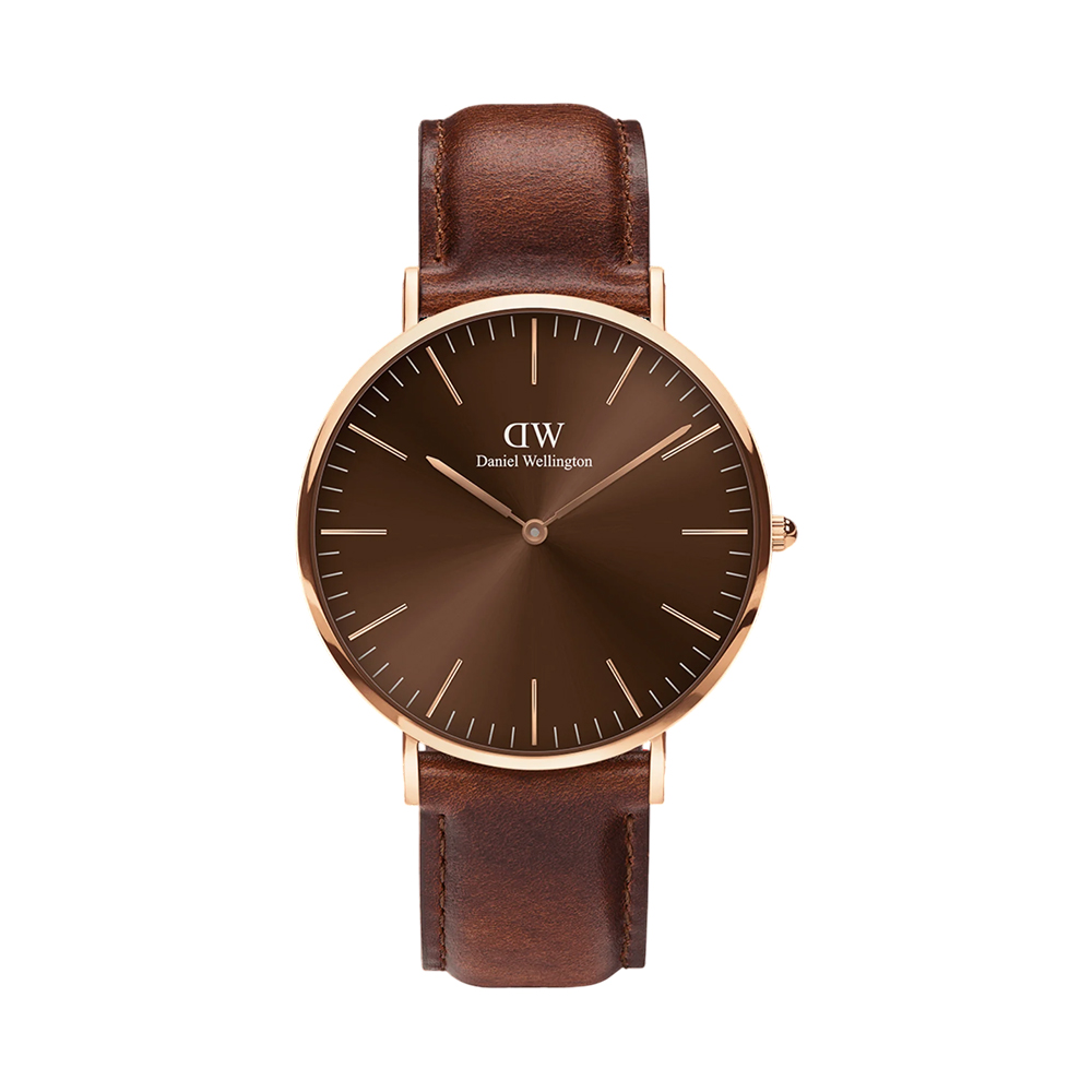 Picture of Daniel Wellington Classic St Mawes Amber Brown Dial Rose Gold Watch DW00100627