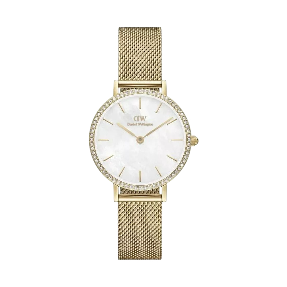Picture of Daniel Wellington Petite Lumine Bezel Gold Mesh Watch DW00100662