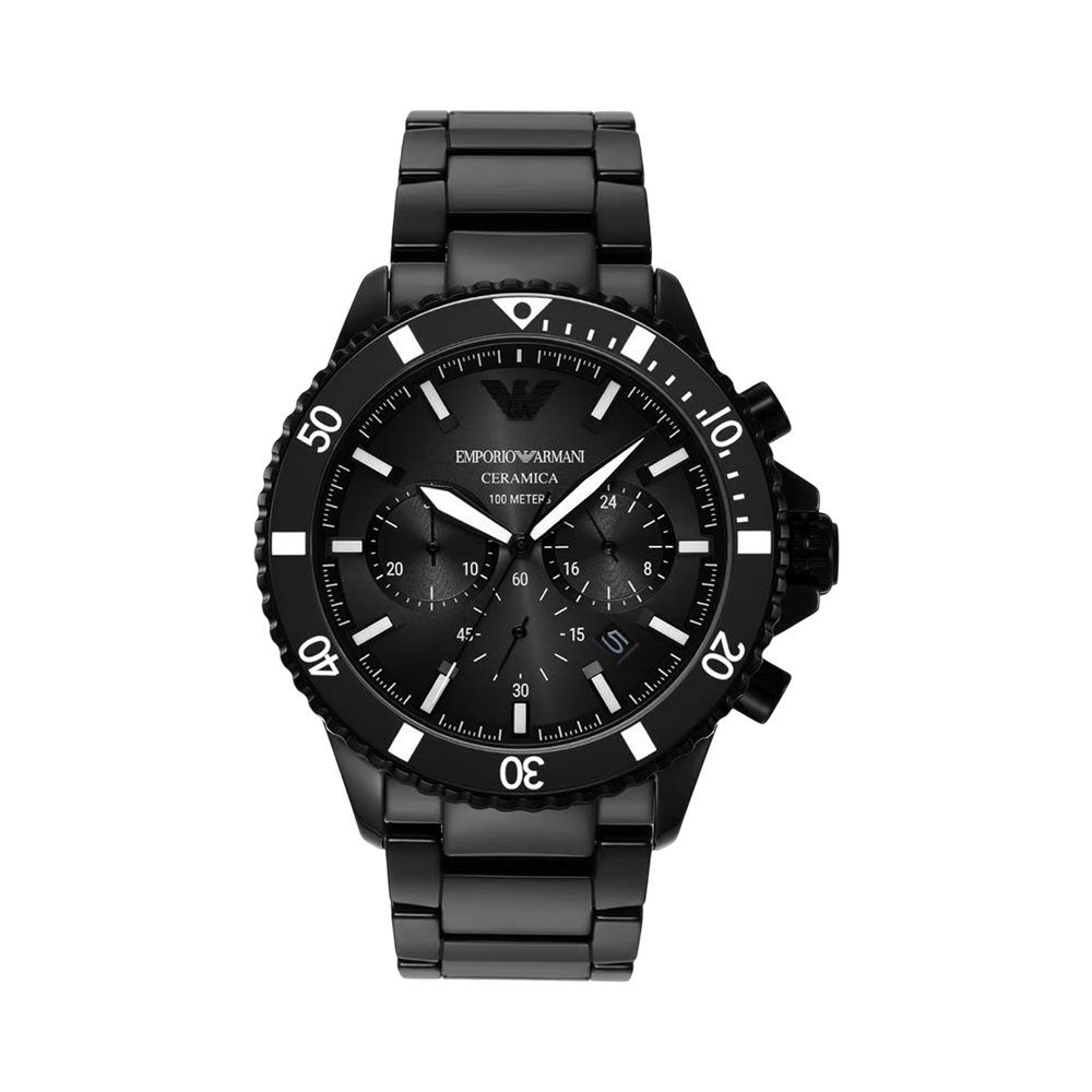 Picture of Emporio Armani Men's Grey Dial Black Ceramic Chronograph Watch AR70010