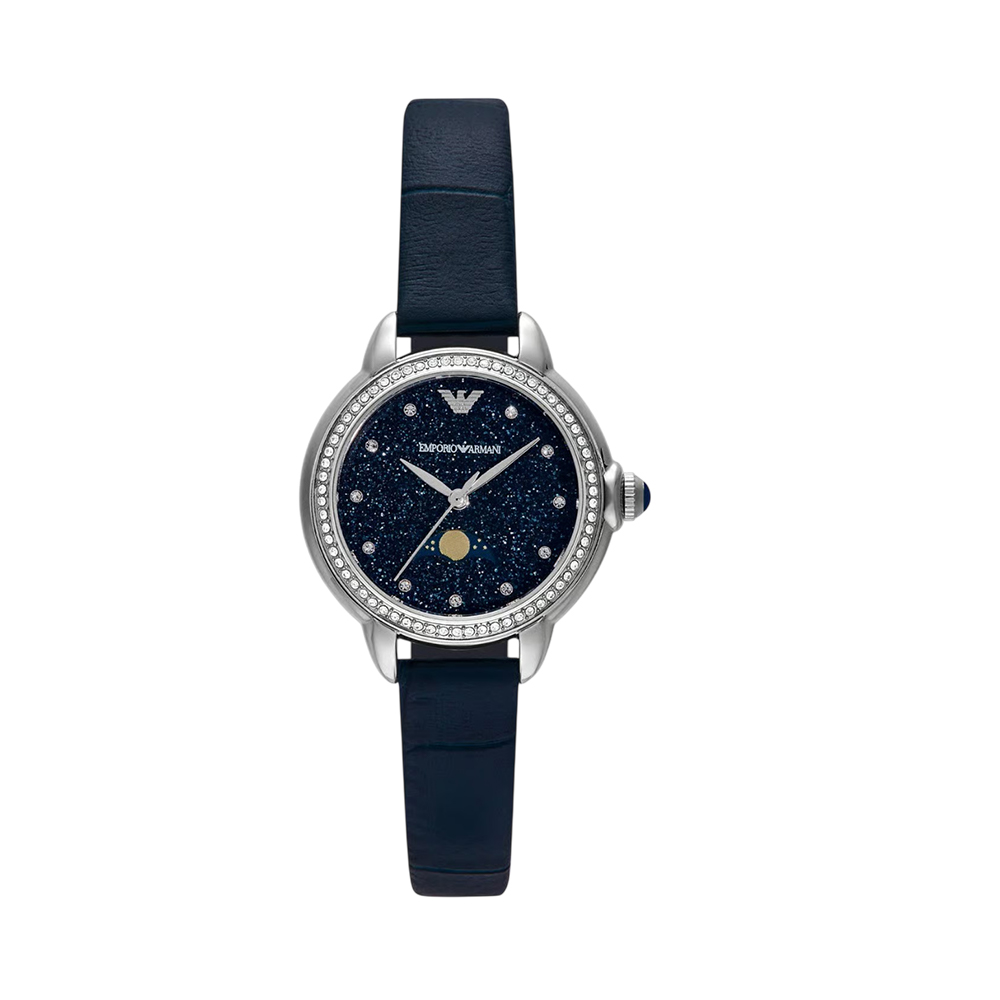 Picture of Emporio Armani Women's Blue Sandstone Moon Phase Watch AR11629