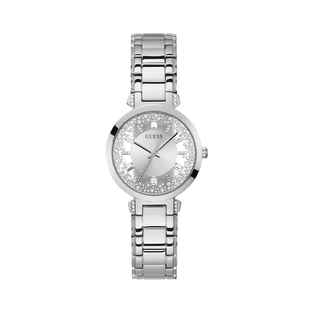 Picture of Guess Crystal Silver Round Dial Analog Women Watch - GW0470L1