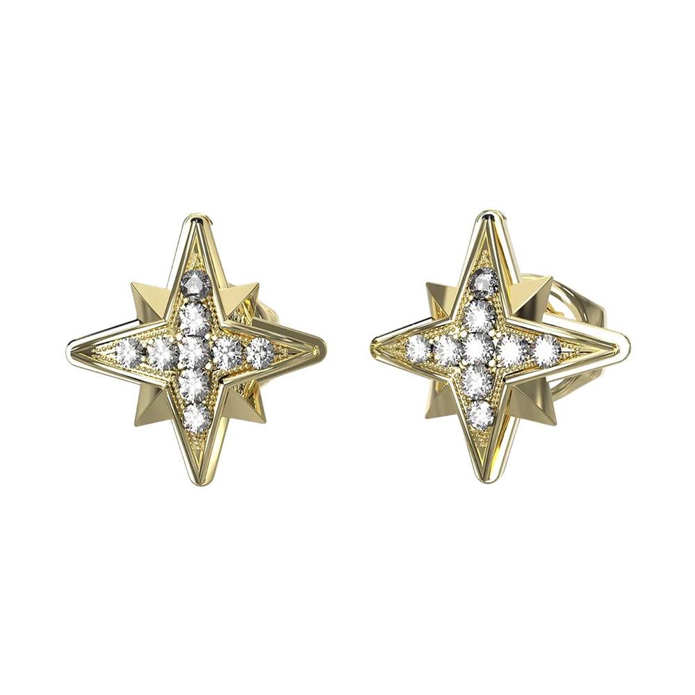 Picture of Guess In The Sky Gold Star Stud Earrings JUBE03331JWYGT/U