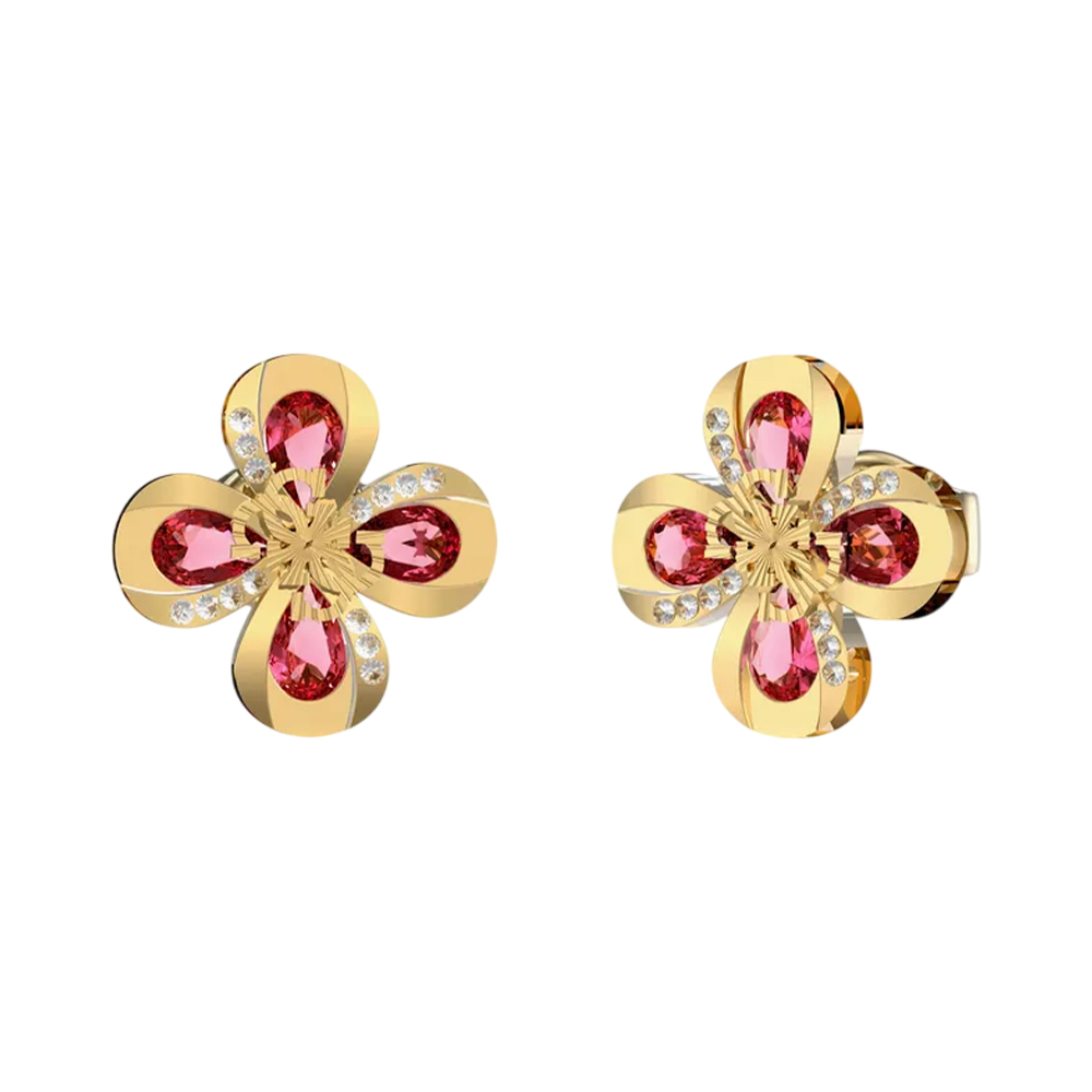 Picture of Guess Amazing Blossom Gold Embellished Stud Earrings JUBE03059JWYGPKT/U