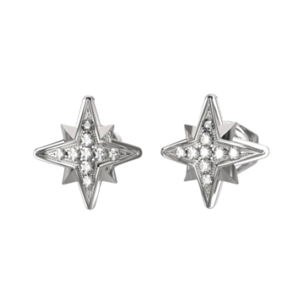Picture of Guess In The Sky Silver Star Stud Earrings JUBE03331JWRHT/U