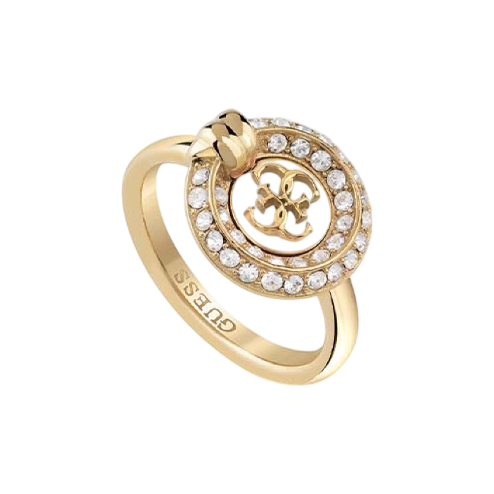 Picture of Guess Knot You Gold-Toned Zirconia Ring with White Accents - JUBR04055JWYGWH54