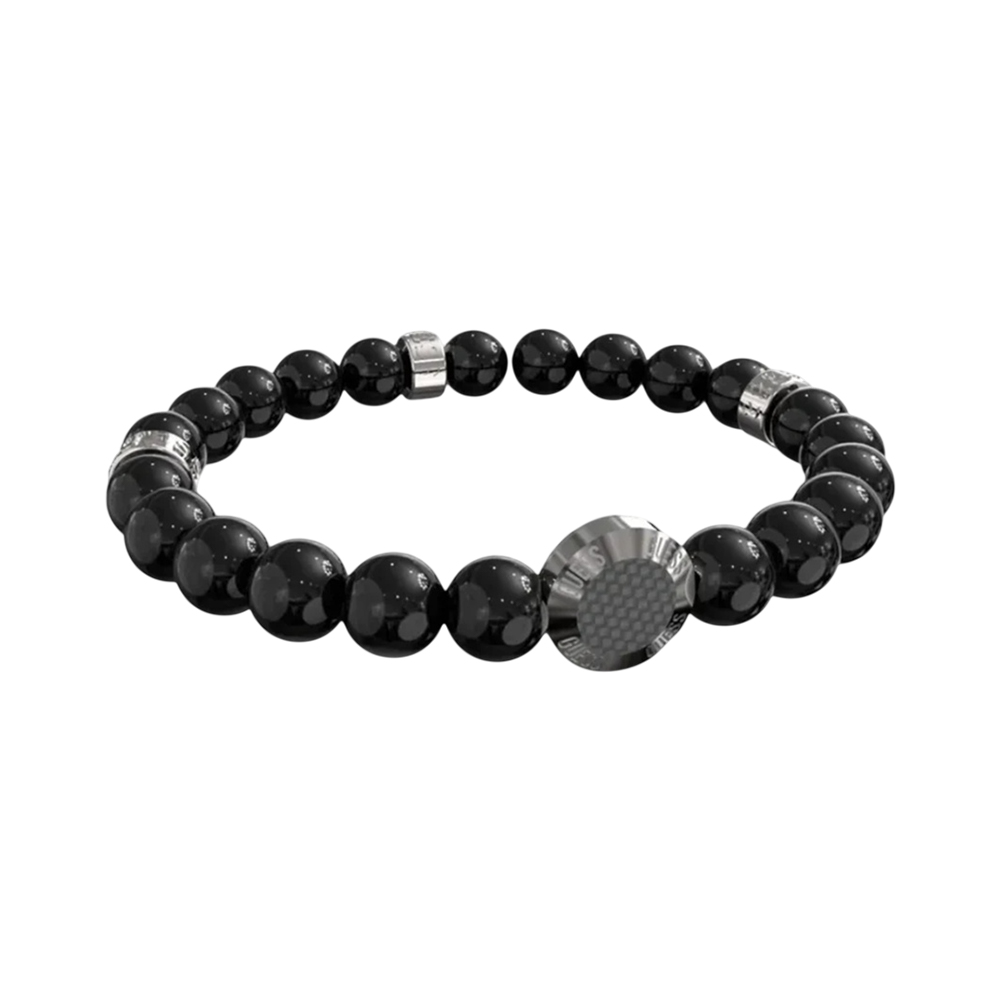 Picture of Guess Racer Tag Men's Silver & Black Stainless Steel Bracelet 180mm JUMB04049JWSTBKT-U