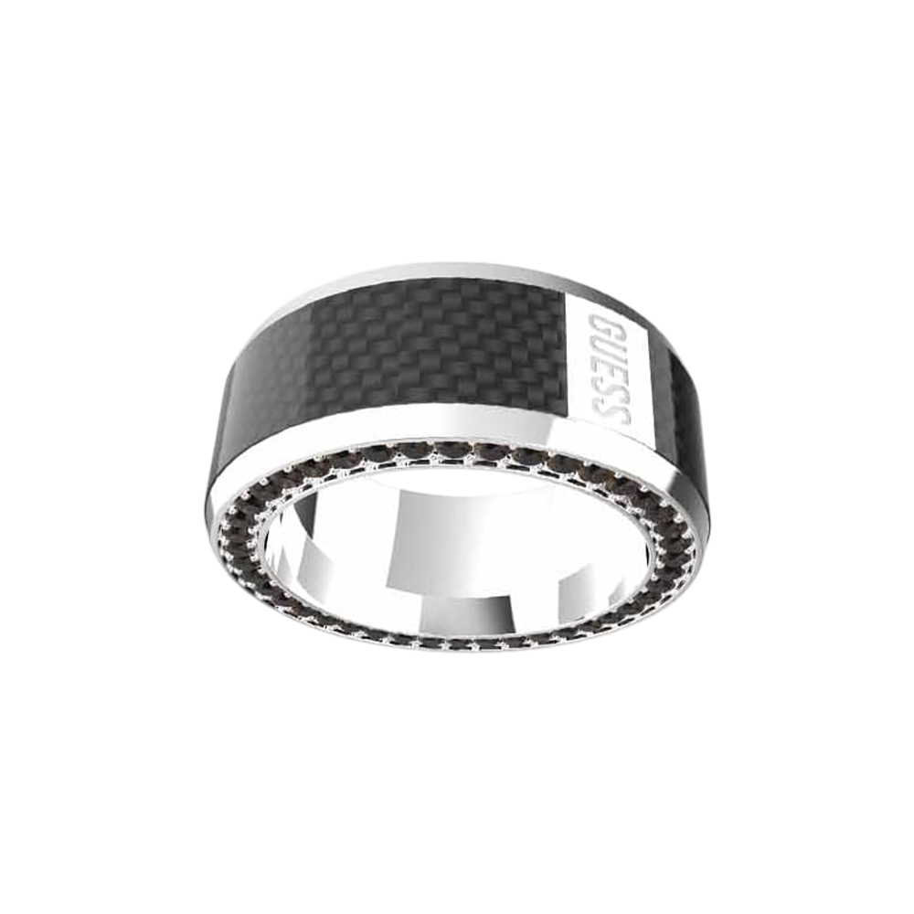 Picture of Guess Racer Stainless Steel Men's Ring 62 - JUMR04041JWSTBK62