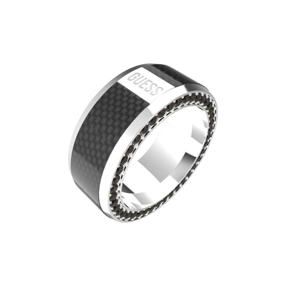 Picture of Guess Racer Stainless Steel Men's Tag Ring 64 - JUMR04041JWSTBK64