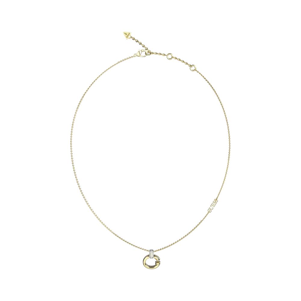 Picture of Guess Gold-Tone Crystal G Charm Necklace - JUBN04518JWYGT/U