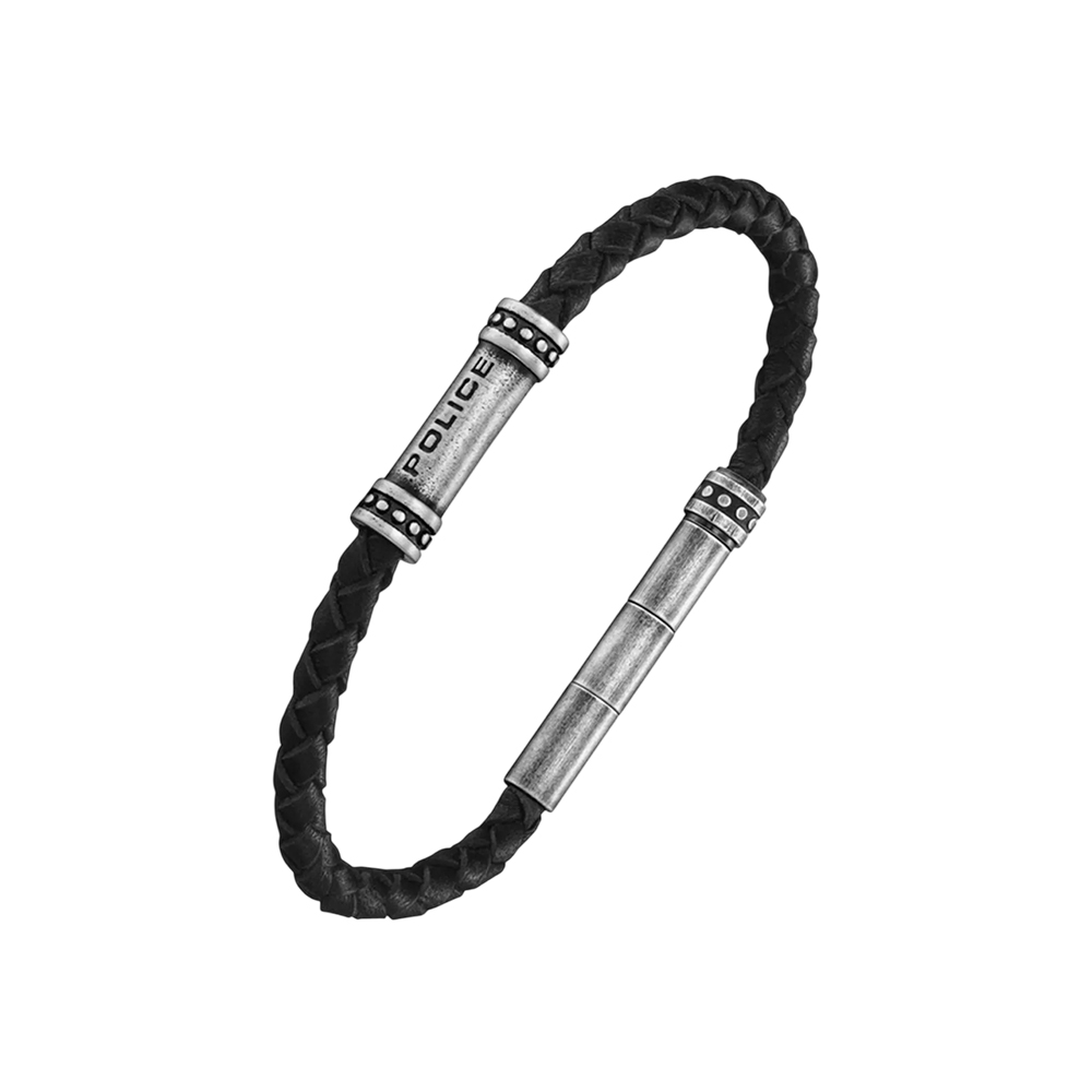 Picture of Police Barrell Black Silver Stainless Steel Bracelet for Men PEAGB0035003