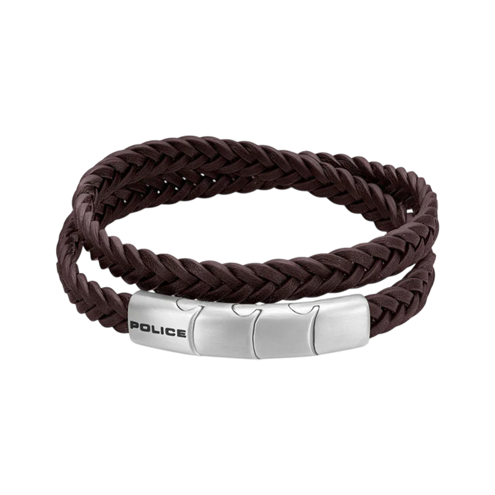 Picture of Police Braid Brown Leather Bracelet for Men PEAGB0037403