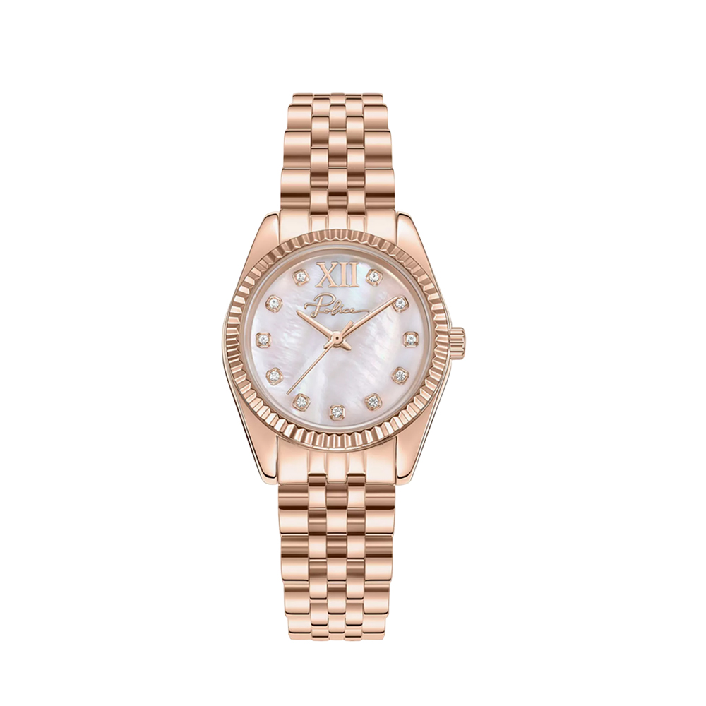 Picture of Police Flute Rose Gold Toned Mother of Pearl Women Watch 28mm - PEWLG0075801