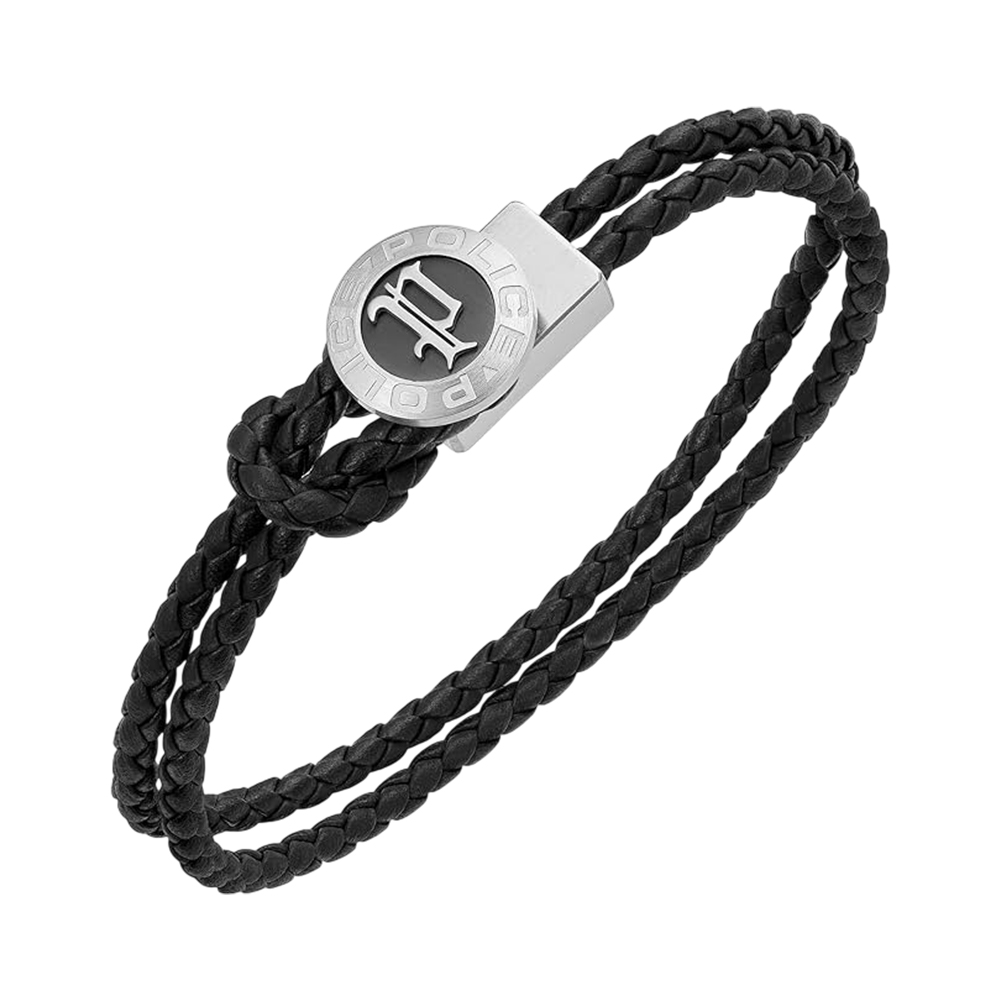 Picture of Police Infiniti Gothic Black Double Tour Leather Bracelet for Men PEAGB0040201