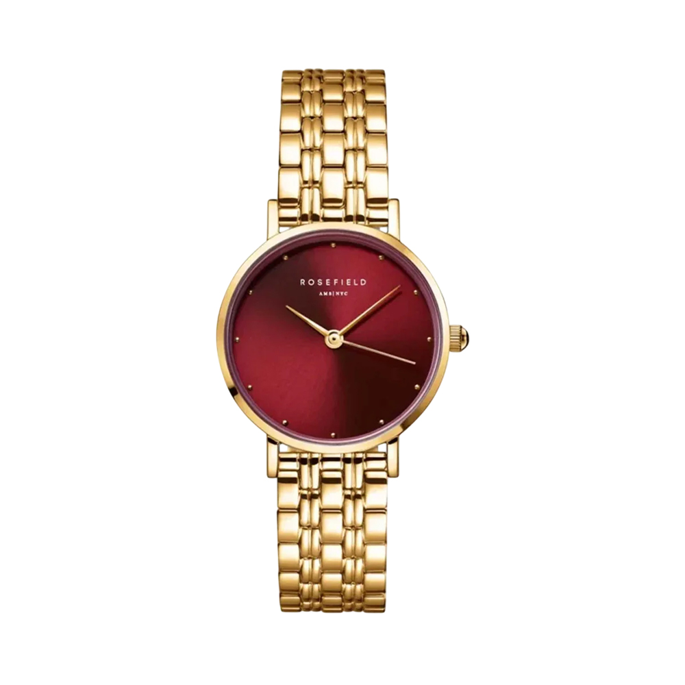 Picture of Rosefield Small Edit Burgundy Dial Bi-Color Women Watch - SEGSG-SE01