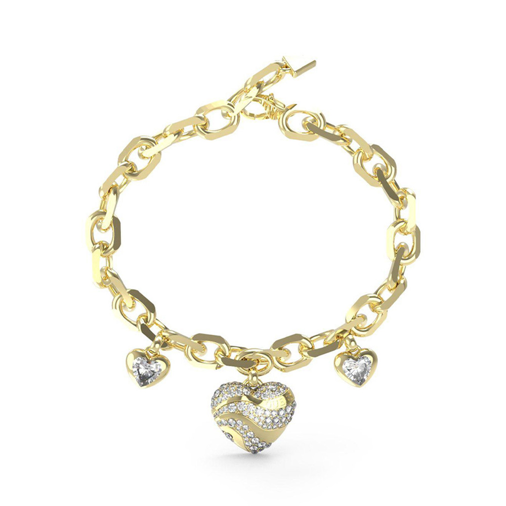 Picture of Guess In My Heart Gold Zirconia Bracelet For Women JUBB04500JWYGS